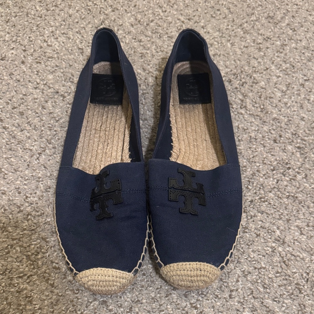 Tory Burch Navy Espadrille Flats